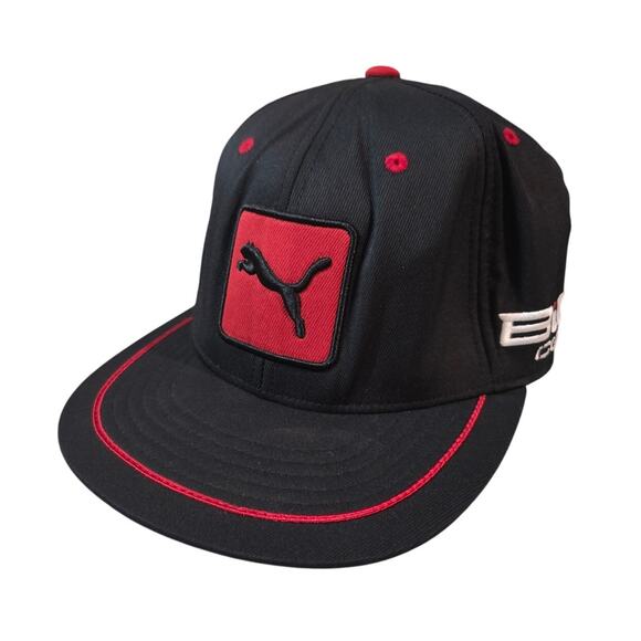 NEW Puma COBRA GOLF Snapback Hat Black Bio Cell Red 110 Flex Fit - Picture 1 of 10